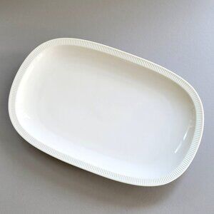 Vintage Arzberg Athena White 12" Serving Platter Ribbed Rim Germany 1968-90